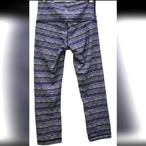 Lululemon Wunder Under Crop Womens  Space Dye Saphire High Rise Size 6